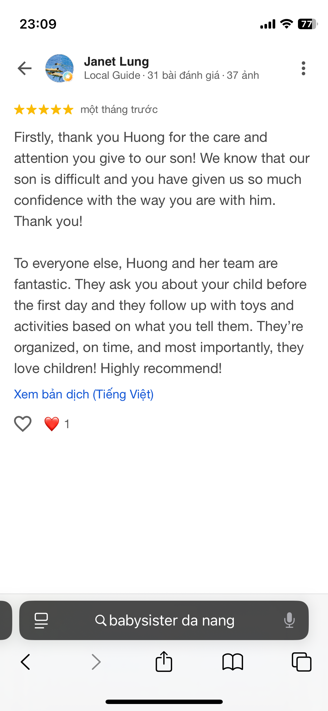 Parent review